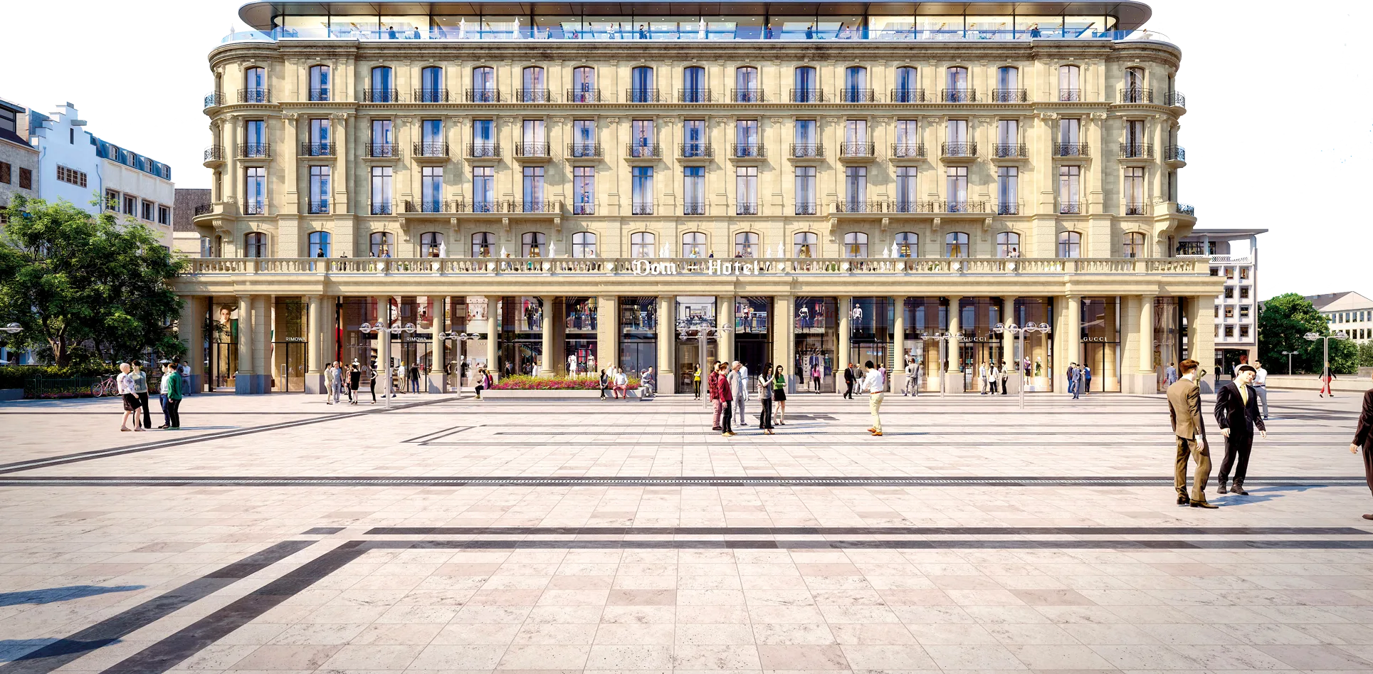 Visualisierung des revitalisierten DomCarré am Roncalliplatz